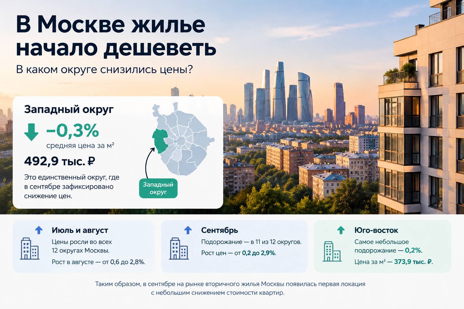 В Москве снизились цены на квартиры